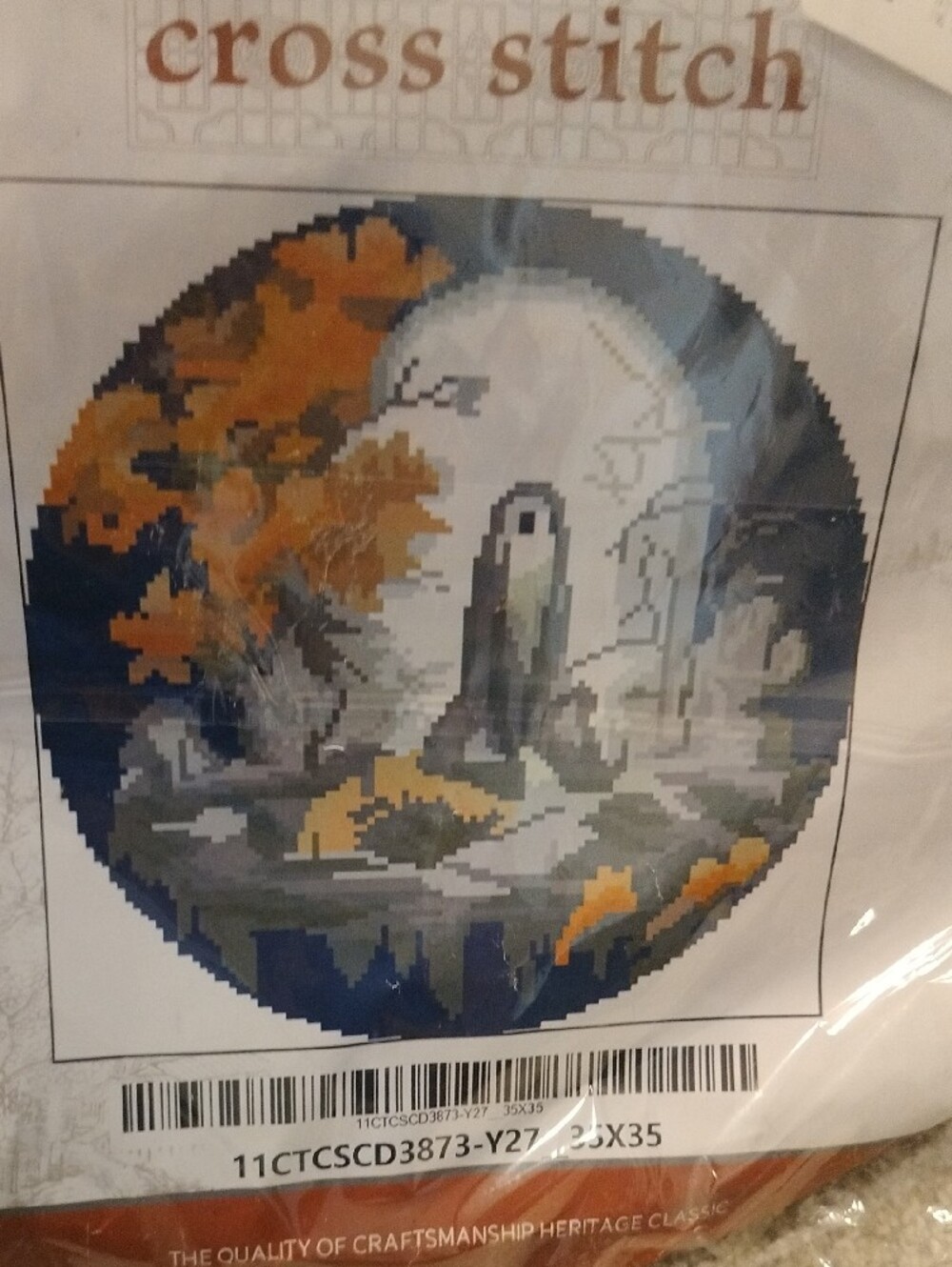 Cross Stitch Kit with Autumn Landscape Pattern - Picture 4 of 5